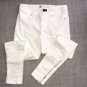 Mission White Ankle Zipper Jean